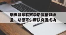 乐鱼体育下载-瑞典篮球联赛季后赛精彩纷呈，斯德哥尔摩队突围成功